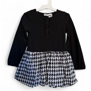 Maggie & Zoe Little Girls Black White Houndstooth Dress 5